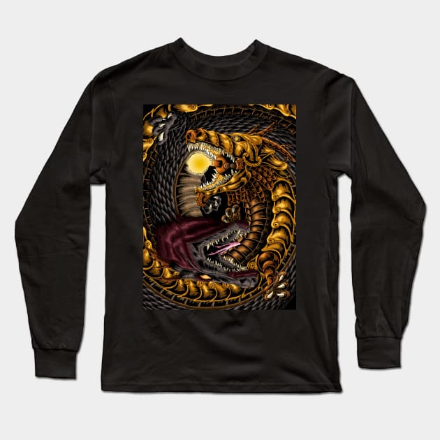 Double Dragon Long Sleeve T-Shirt by BJManchester